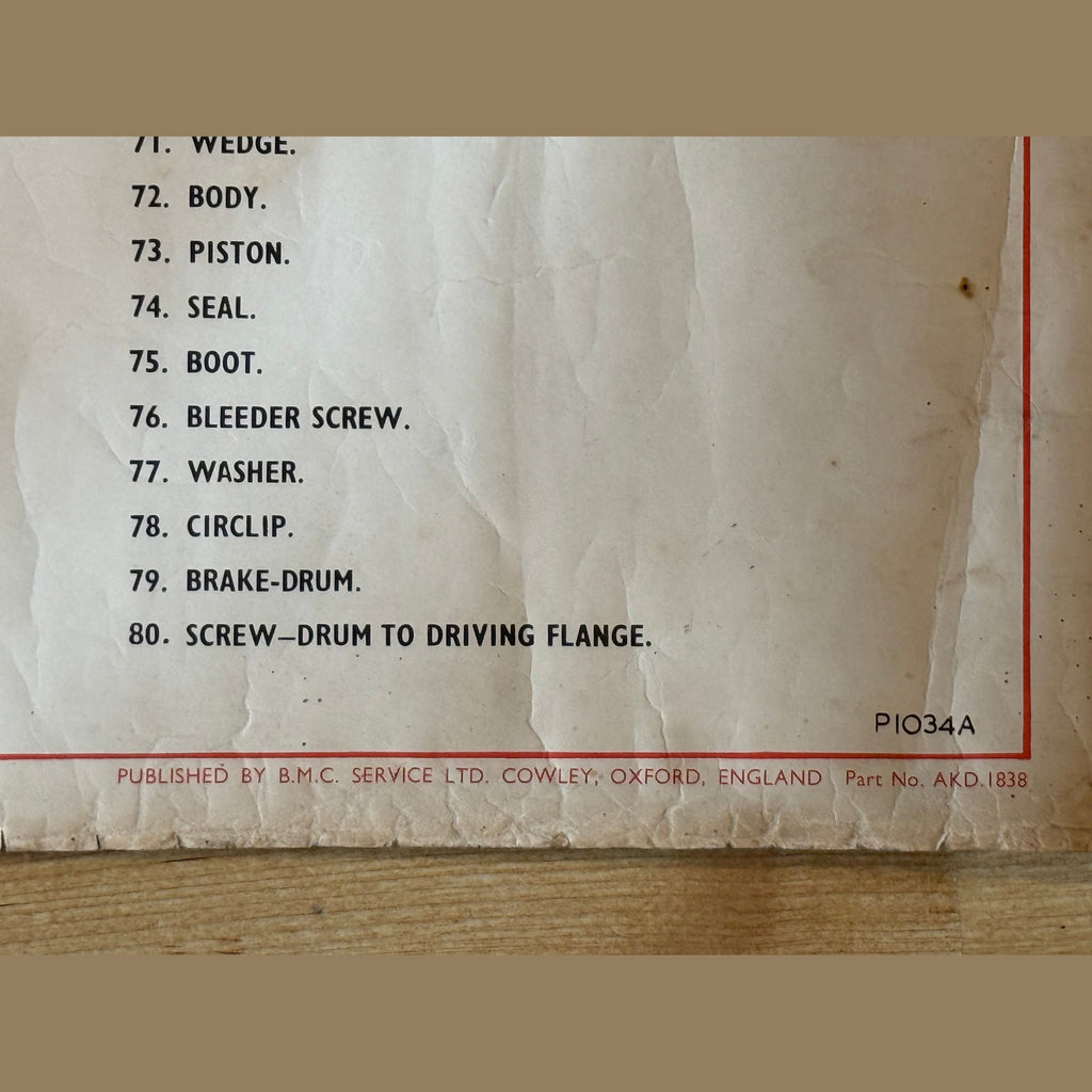 Vintage Austin Seven front suspension poster