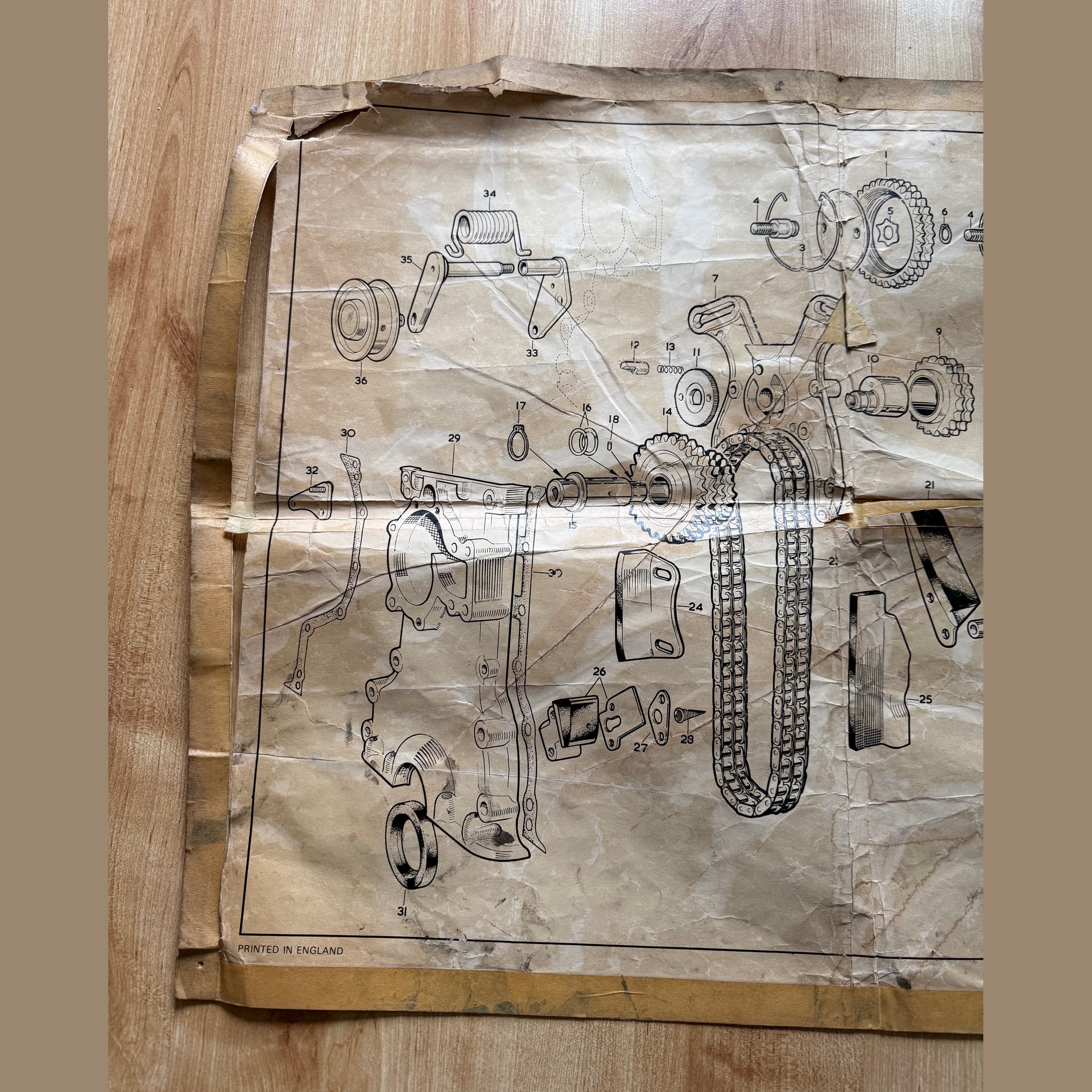 Vintage automobilia. 4 x Jaguar isometric workshop posters