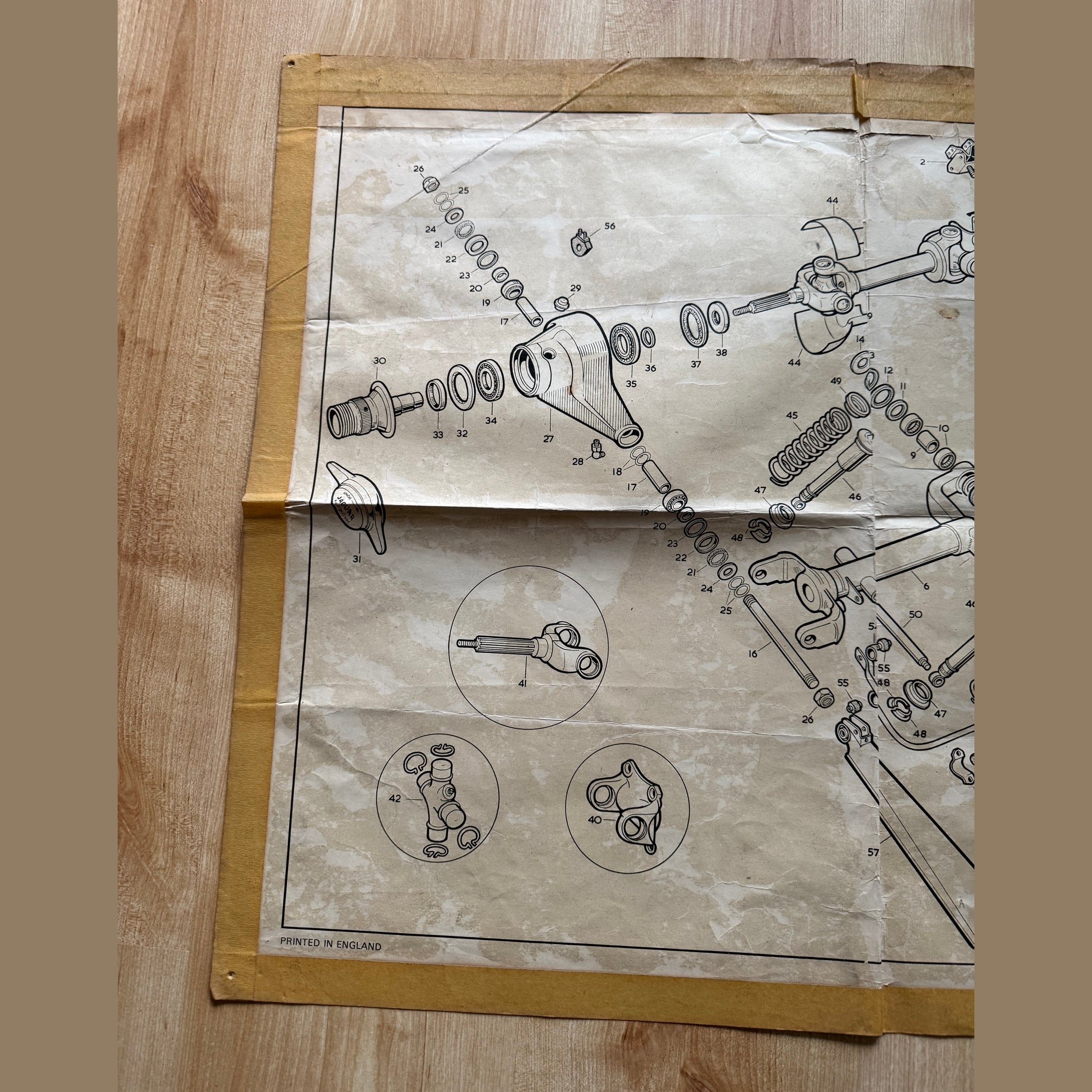 Vintage automobilia. 4 x Jaguar isometric workshop posters