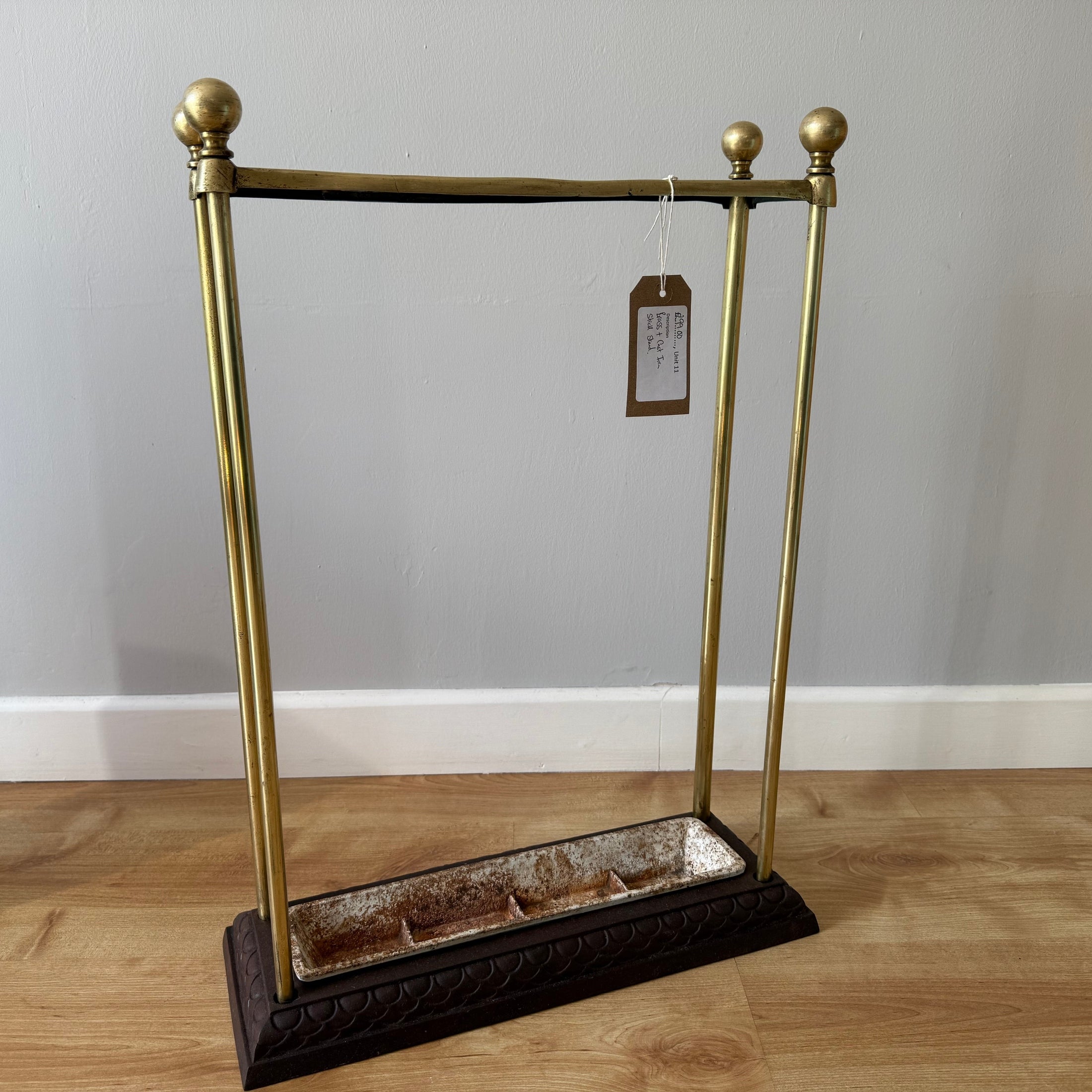 Brass and cast iron stick/umbrella stand