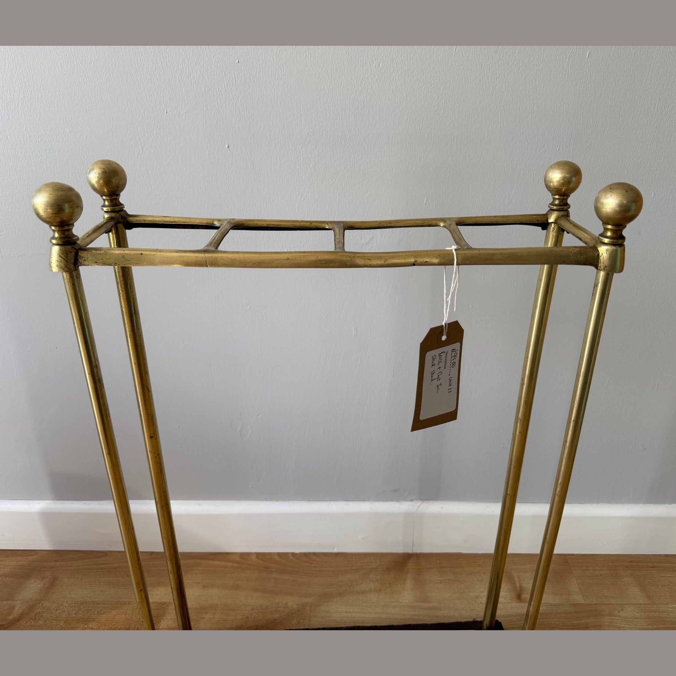 Brass and cast iron stick/umbrella stand
