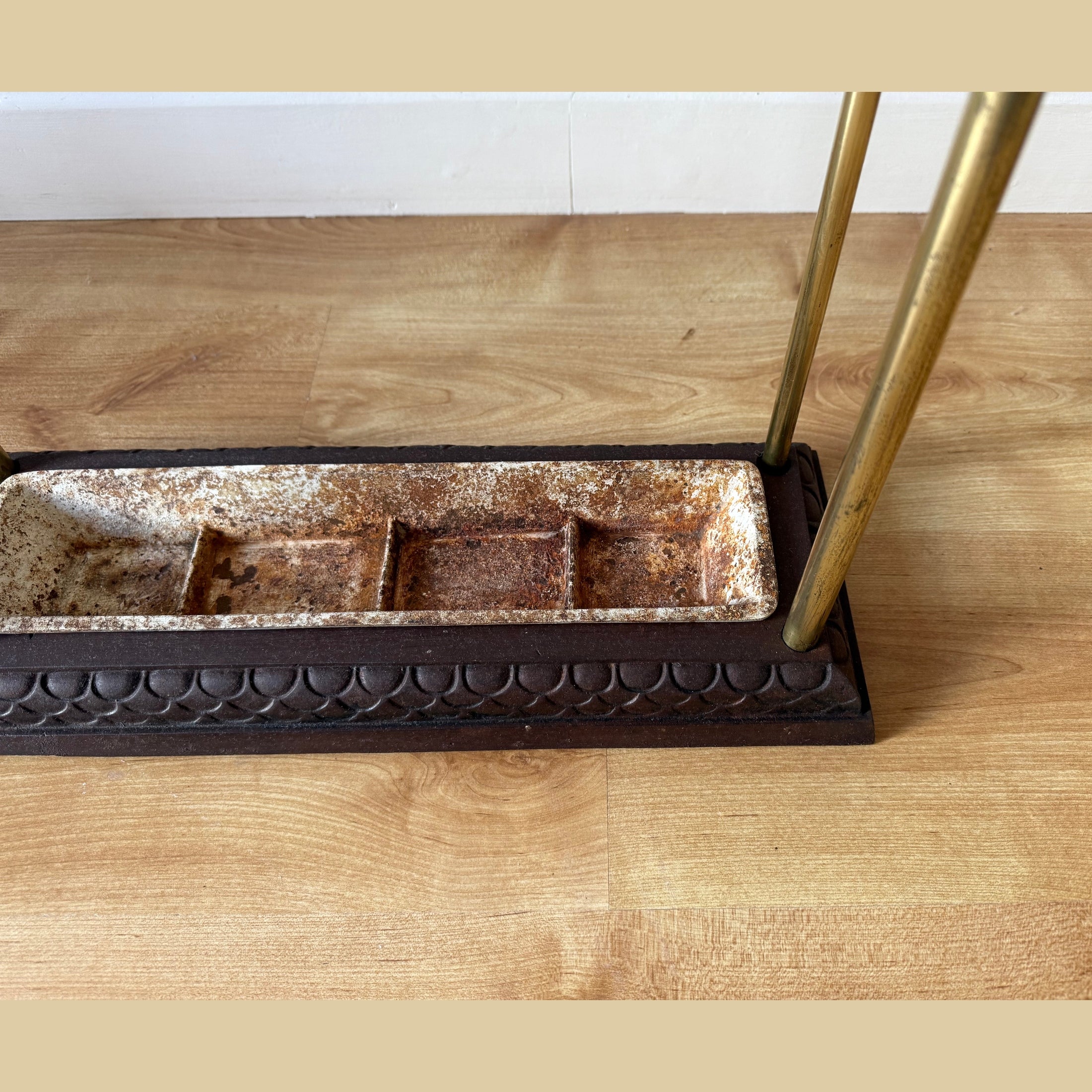 Brass and cast iron stick/umbrella stand