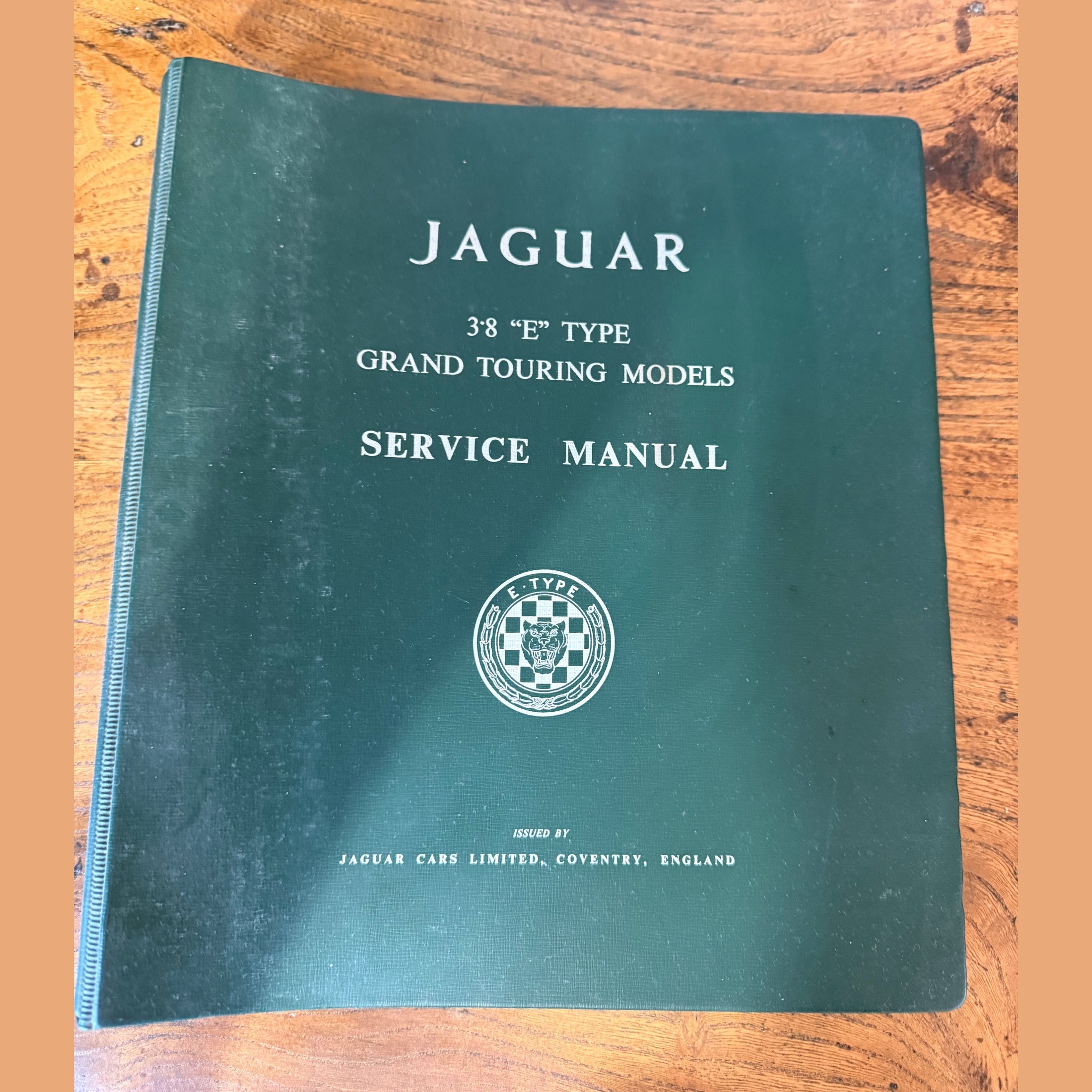 Vintage Jaguar 3.8 E Type GT model Service Manual