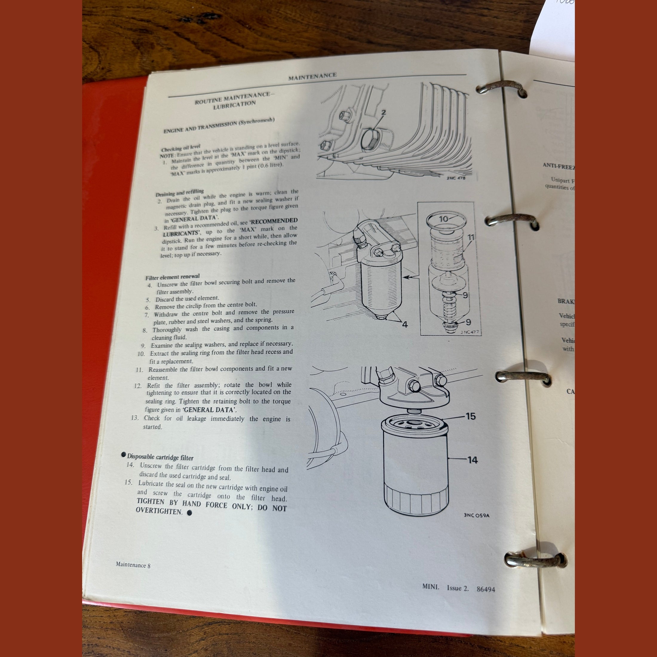 Vintage automobilia Austin Mini workshop manual.
