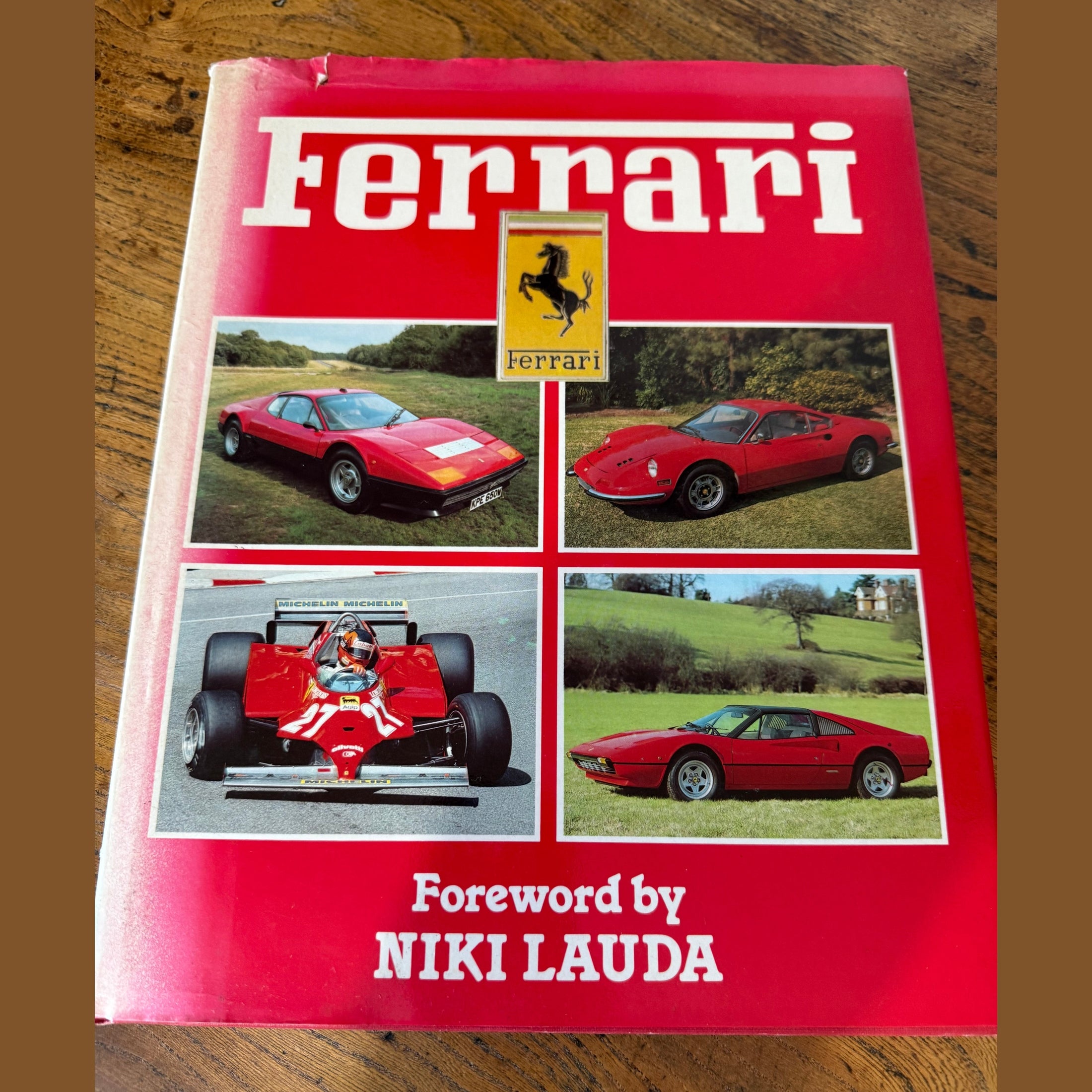 Vintage Ferrari book with Niki Lauda foreword