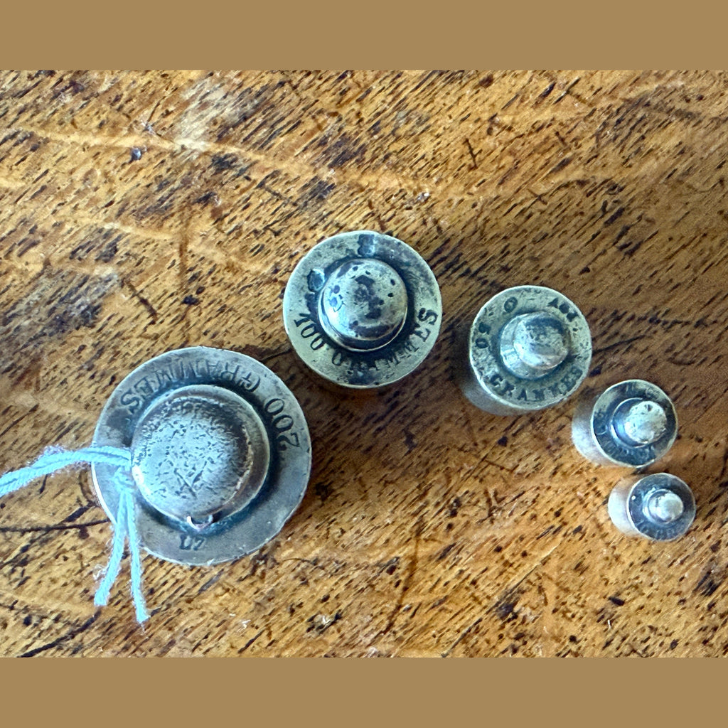 Vintage Apothecary/paper weights in Brass
