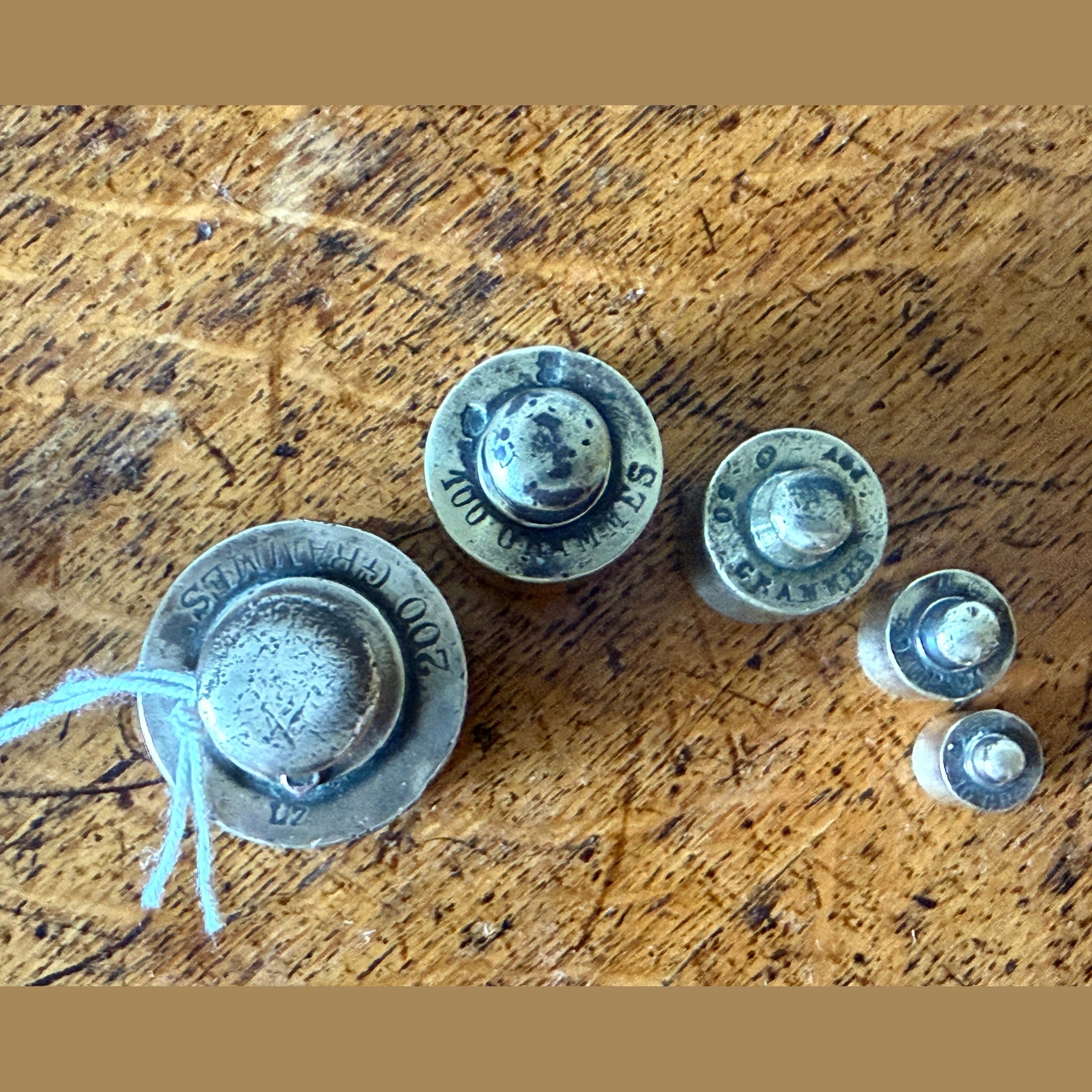 Vintage Apothecary/paper weights in Brass