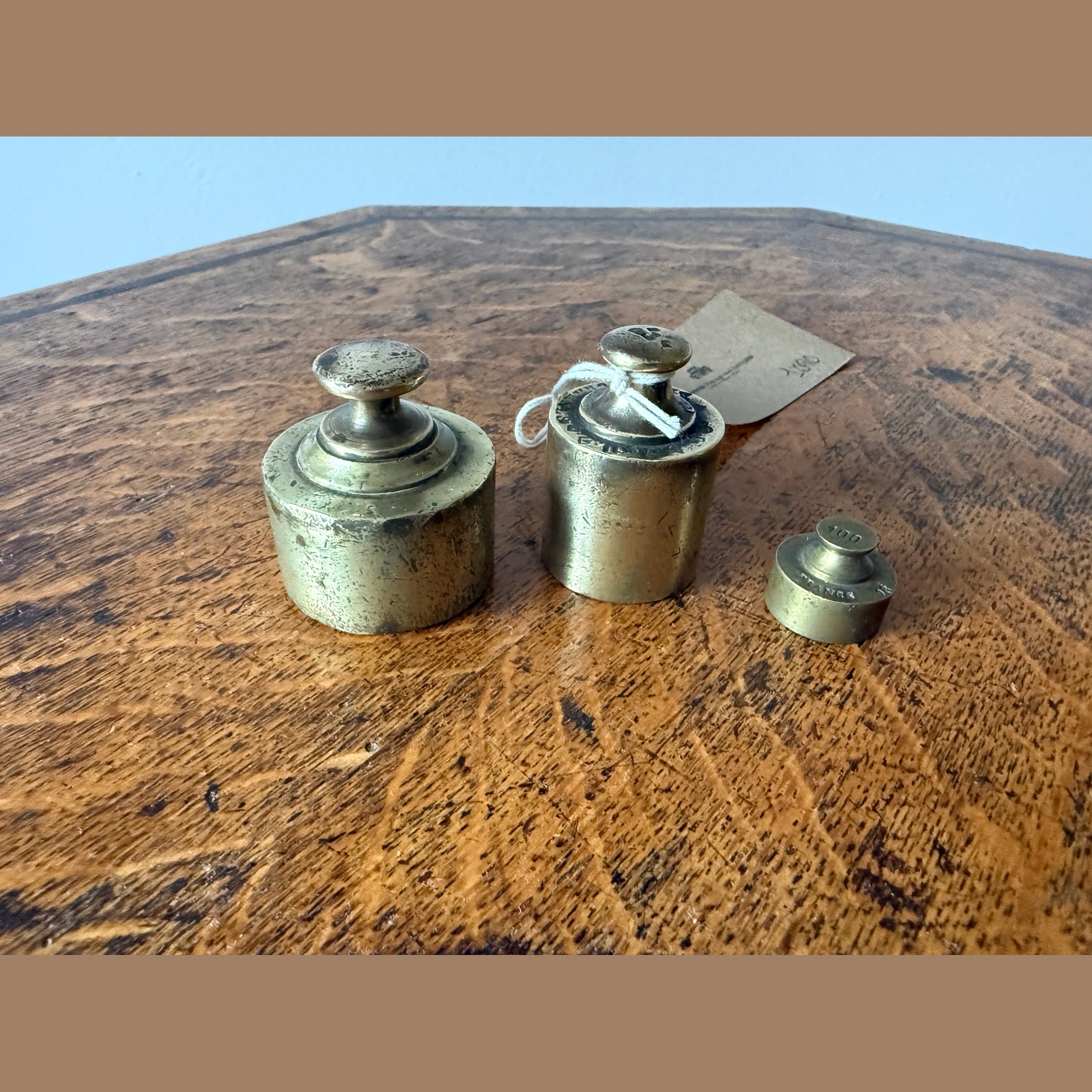 Vintage Apothecary/paper weights in Brass