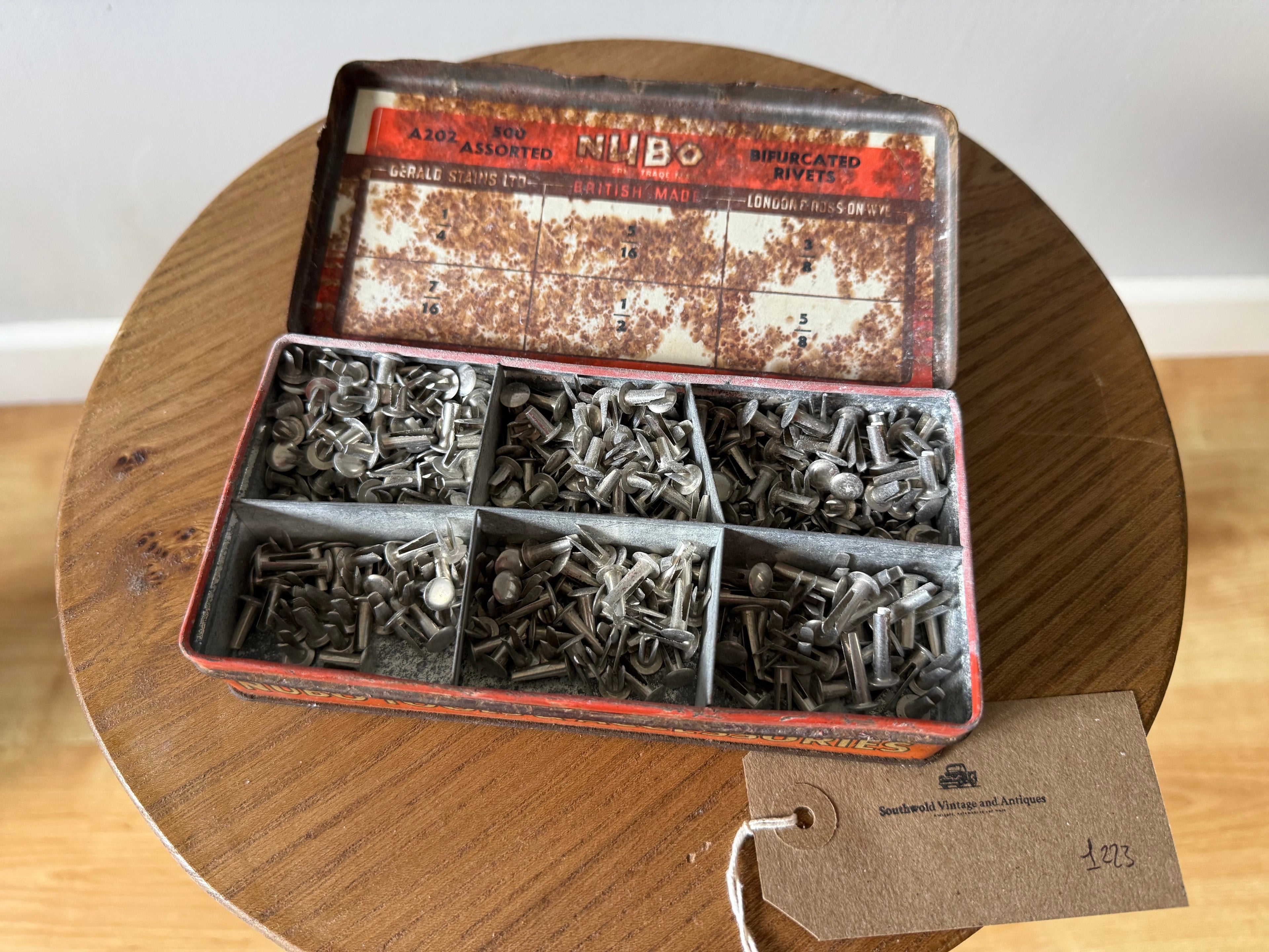 Vintage Nubo display tin.