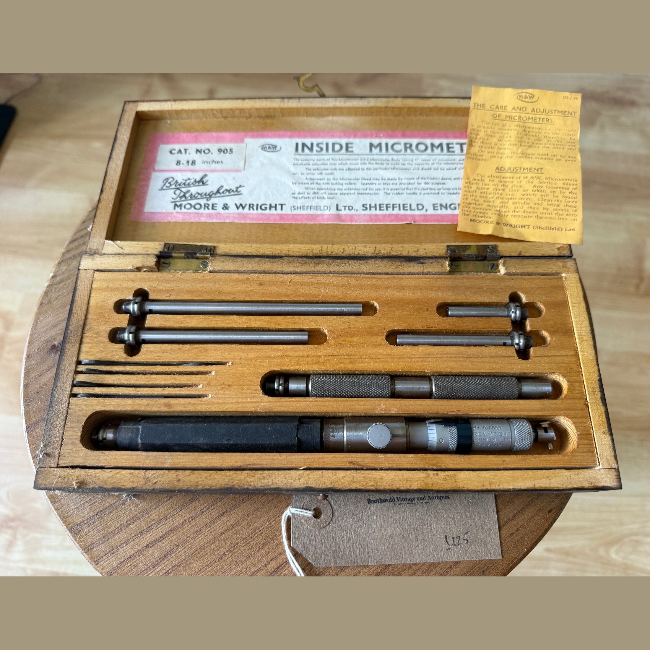 Vintage Moore and Wright Internal micrometer.