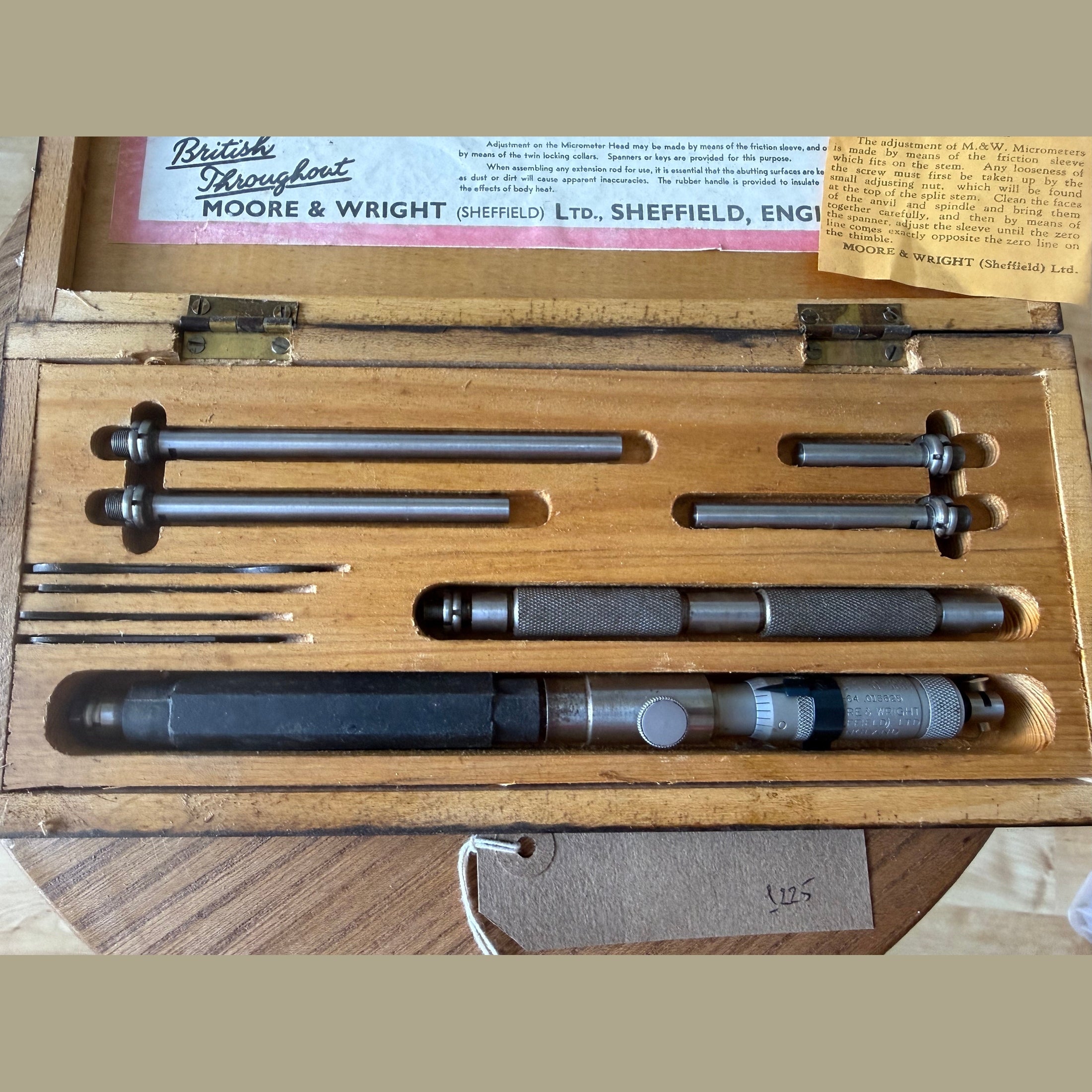 Vintage Moore and Wright Internal micrometer.