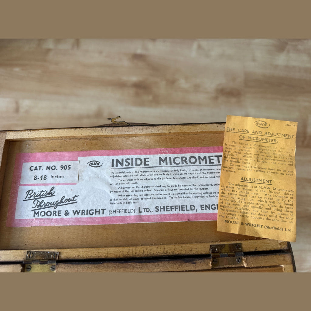 Vintage Moore and Wright Internal micrometer.