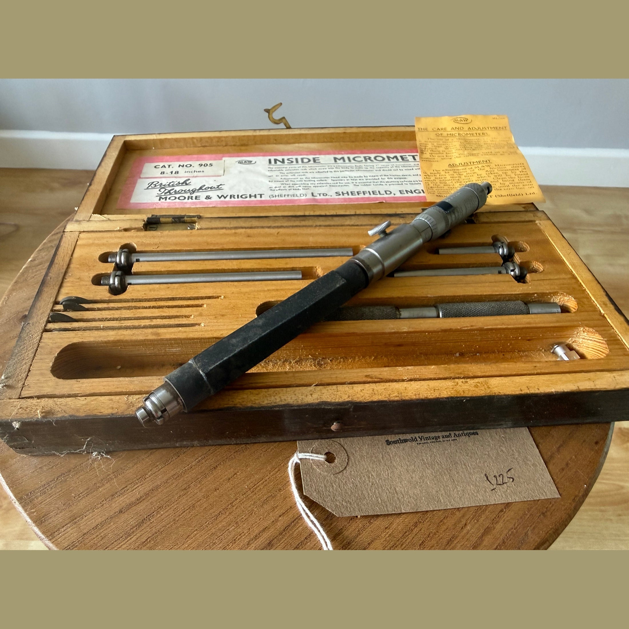 Vintage Moore and Wright Internal micrometer.