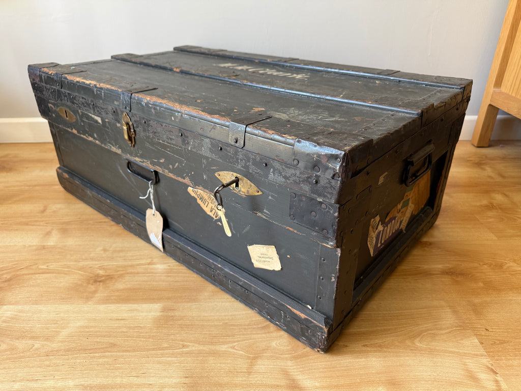 Vintage Marshalls wooden travel trunk
