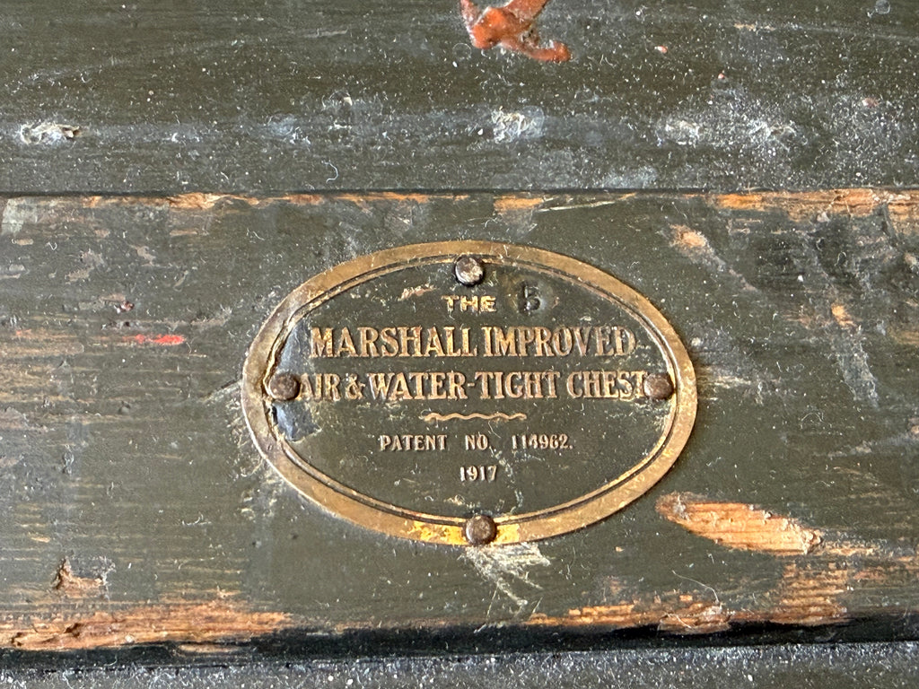 Vintage Marshalls wooden travel trunk