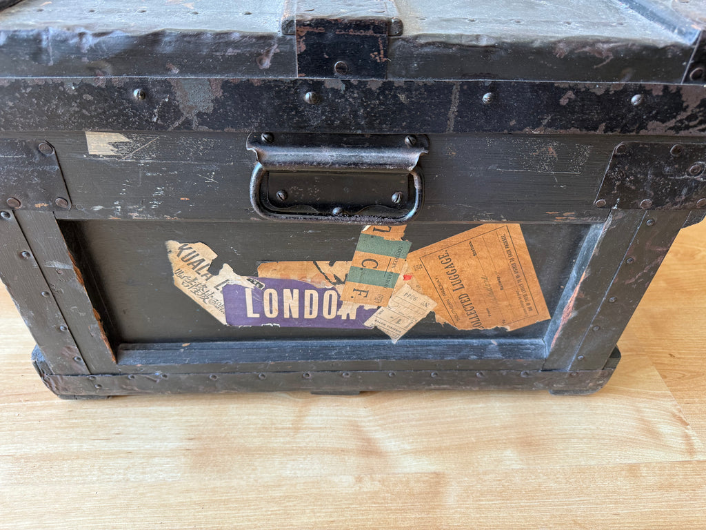 Vintage Marshalls wooden travel trunk