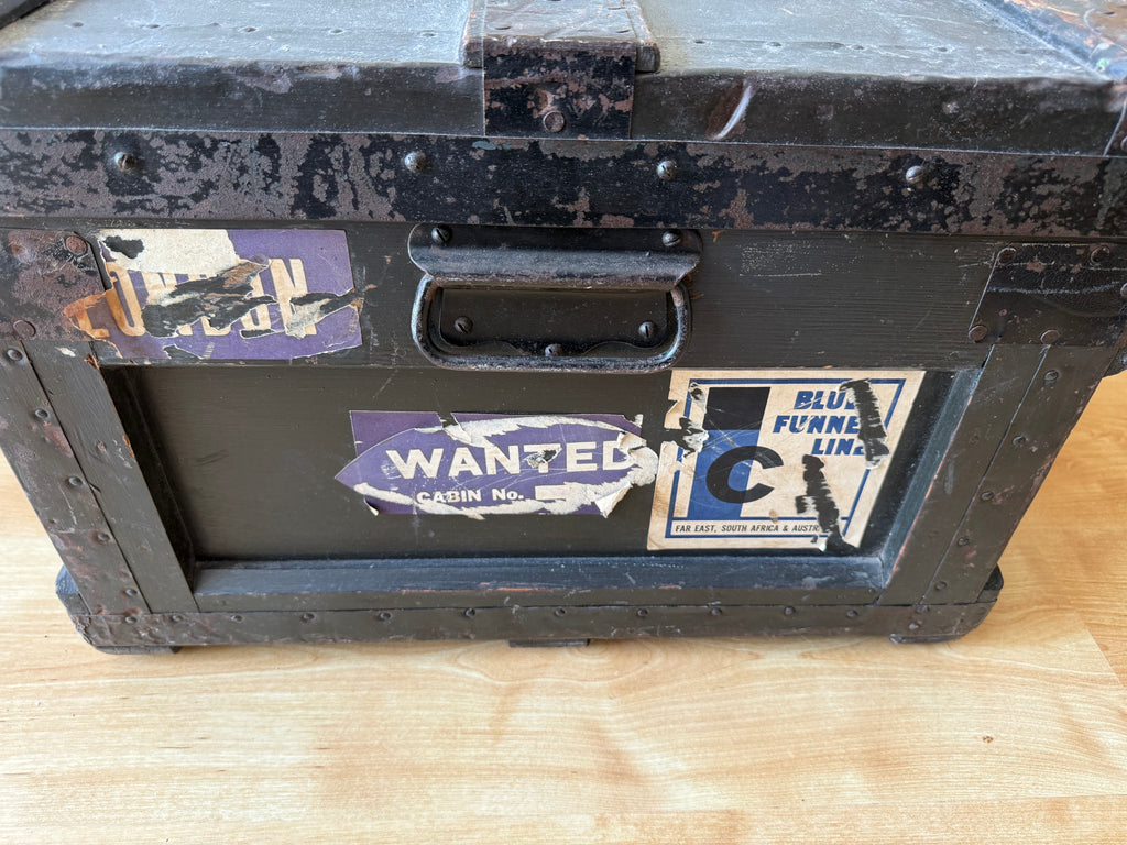 Vintage Marshalls wooden travel trunk