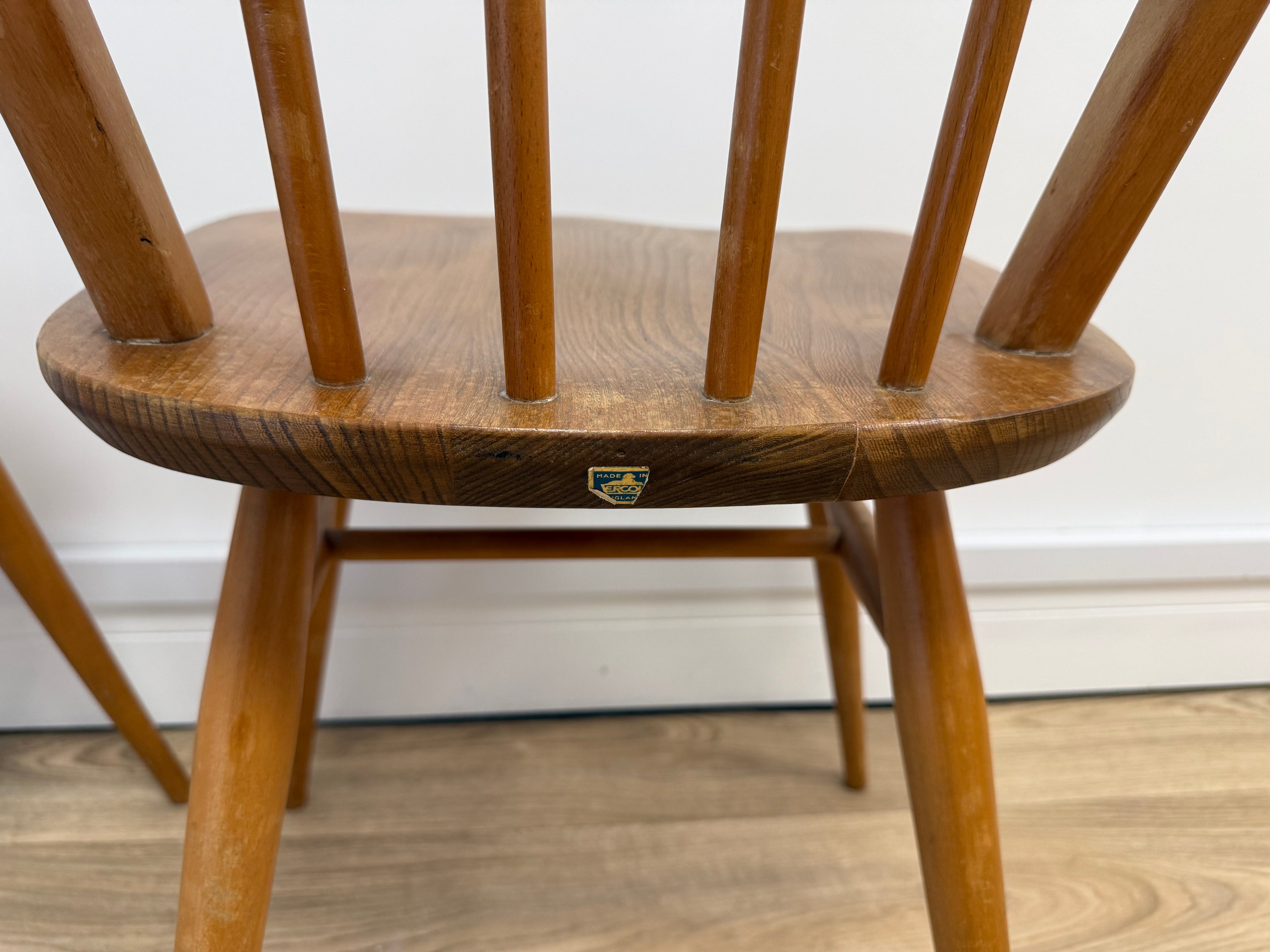 A pair of Vintage Ercol Model 400 dining chairs.