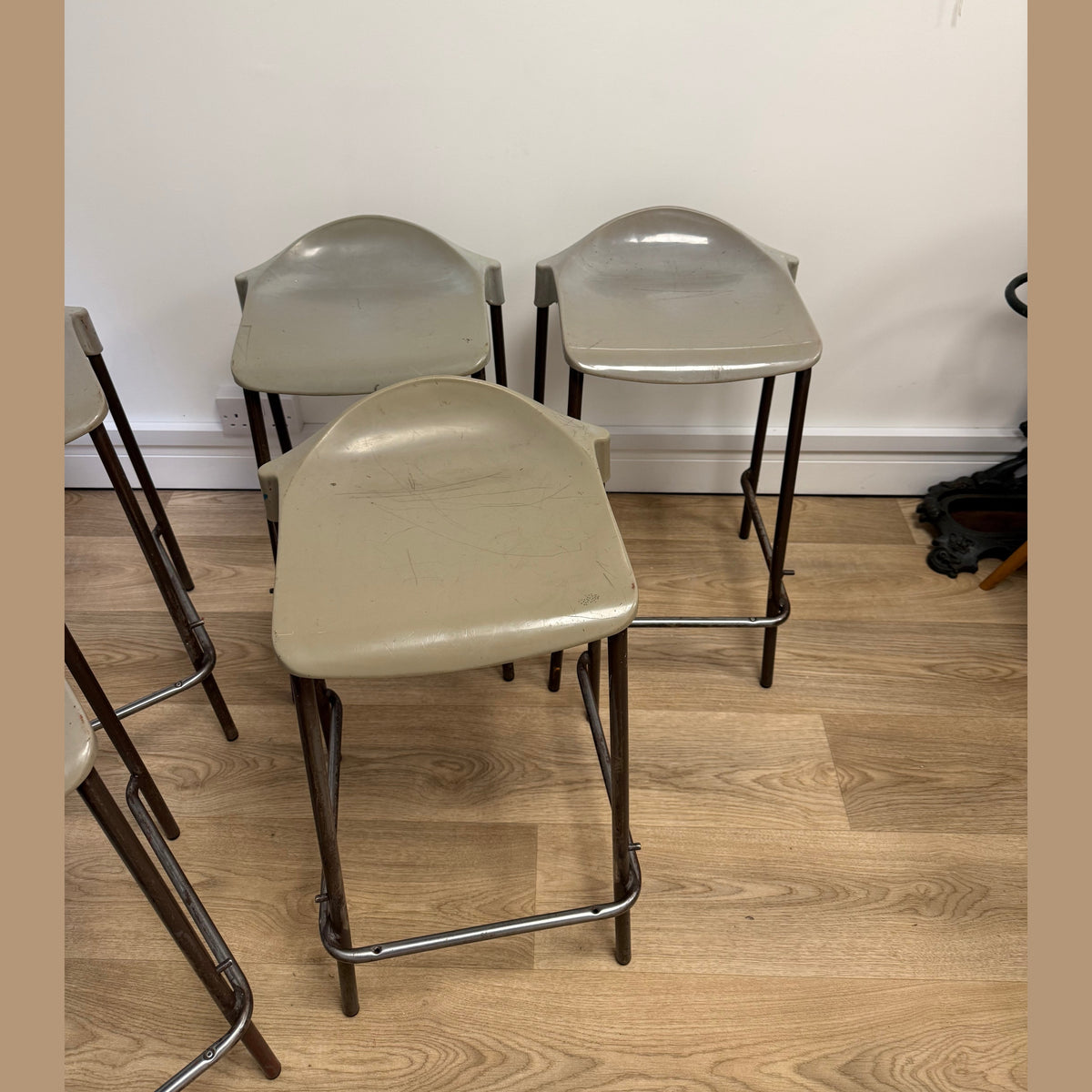 Vintage GLC stacking stools by Steelux