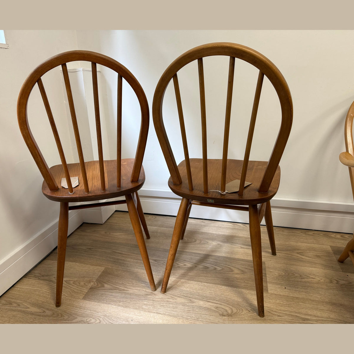 Vintage Ercol Model 400 hoop back chairs