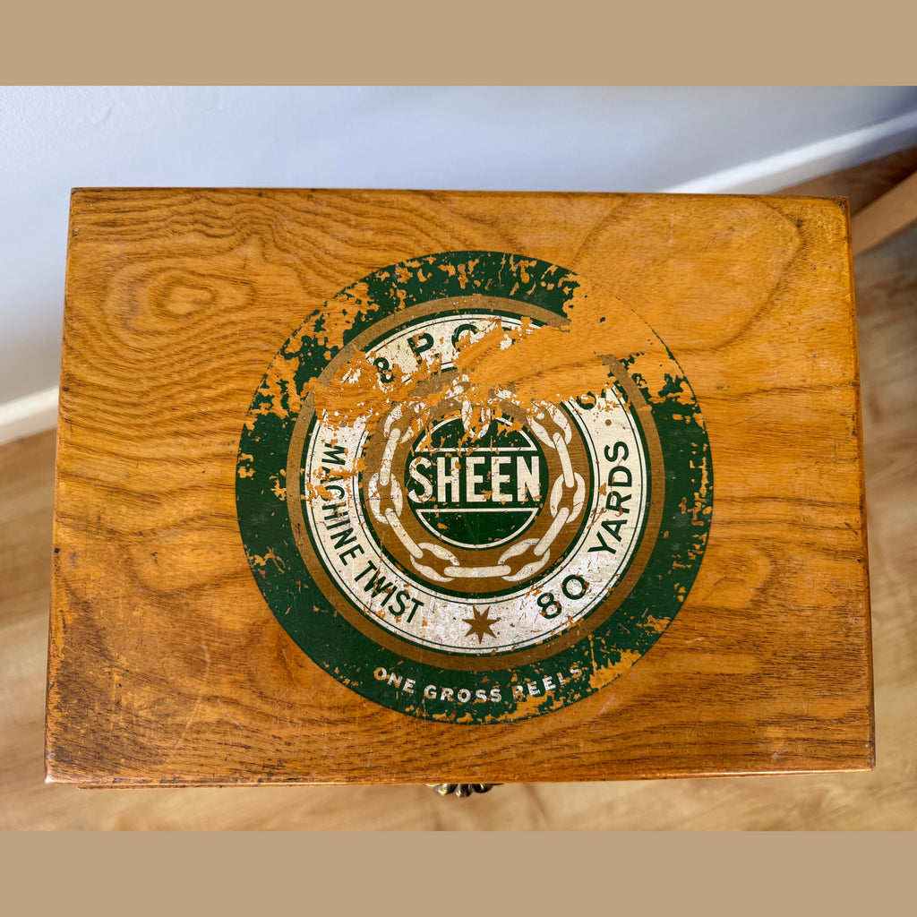 Vintage J and P Coles "Sheen" advertising haberdashery display cabinet