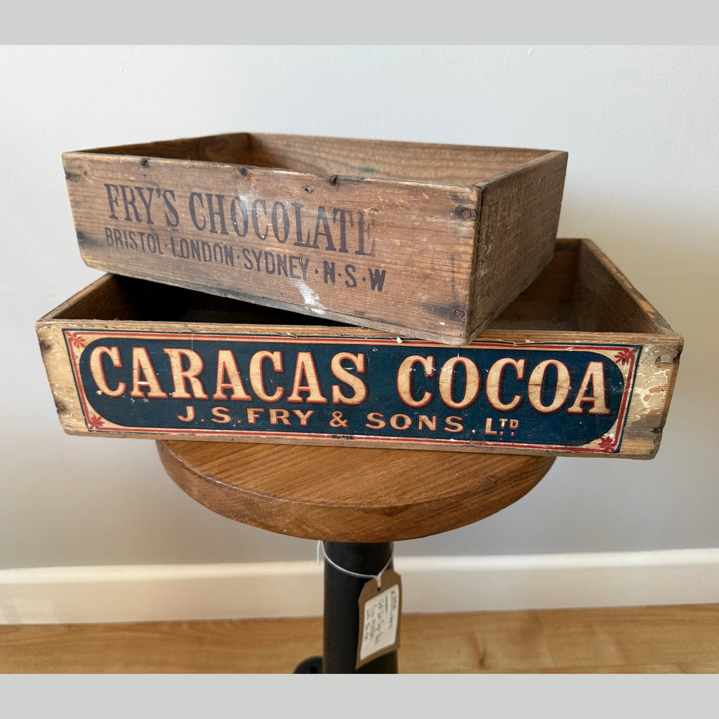 Vintage chocolate advertising crates