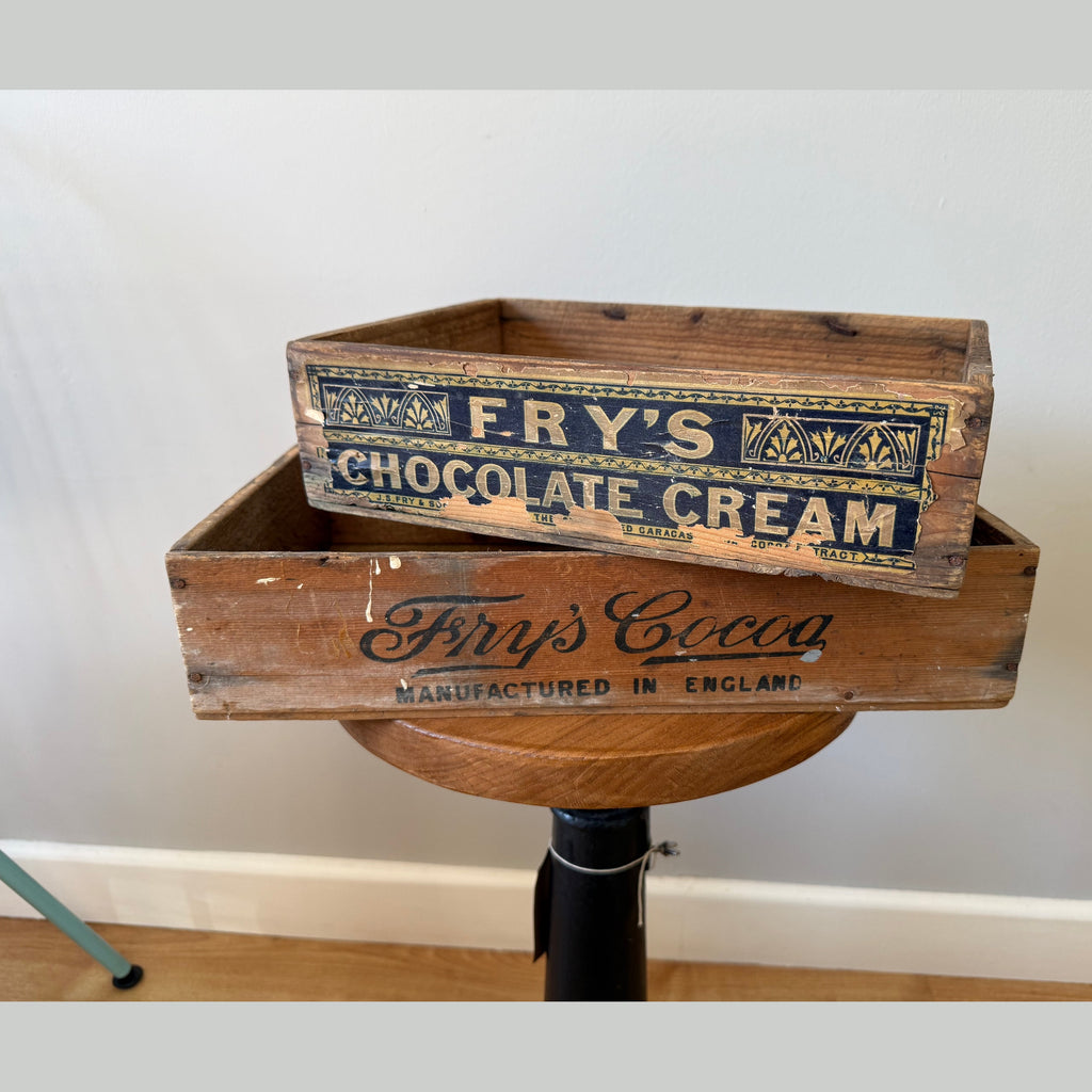 Vintage chocolate advertising crates