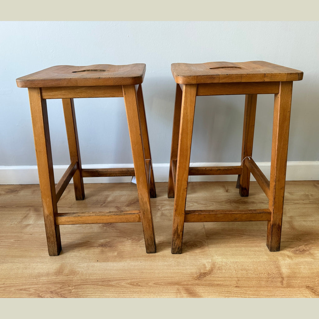 Vintage wooden lab/engineering stools